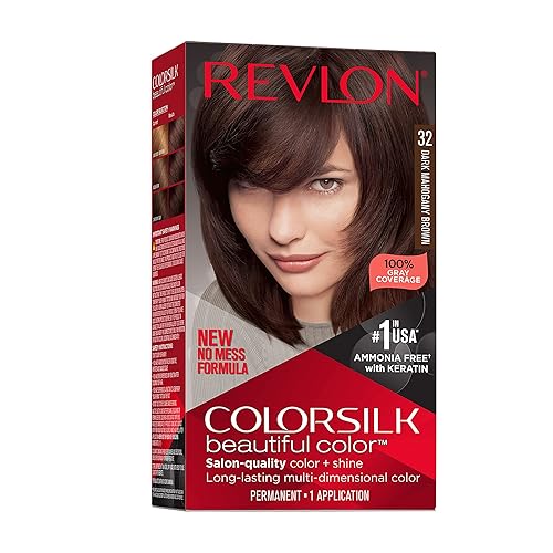 Revlon Colorsilk Beautiful Color Permanent Hair Color, Long-Lasting High-Definition Color, Shine & Silky Softness with 100% Gray Coverage, Ammonia