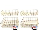 Gold Iron Wire Baskets and Trays, Round and Rectangular, 4-ct Sets (Tray)