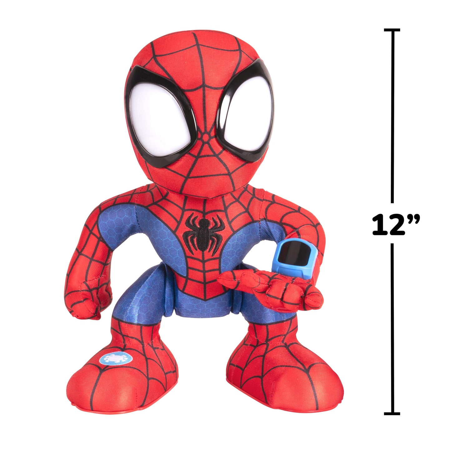 Marvel Spidey and His Amazing Friends Amazing Flip Spidey - 12-Inch Animatronic Plush with Lights, Sounds, and Web Dart Launcher