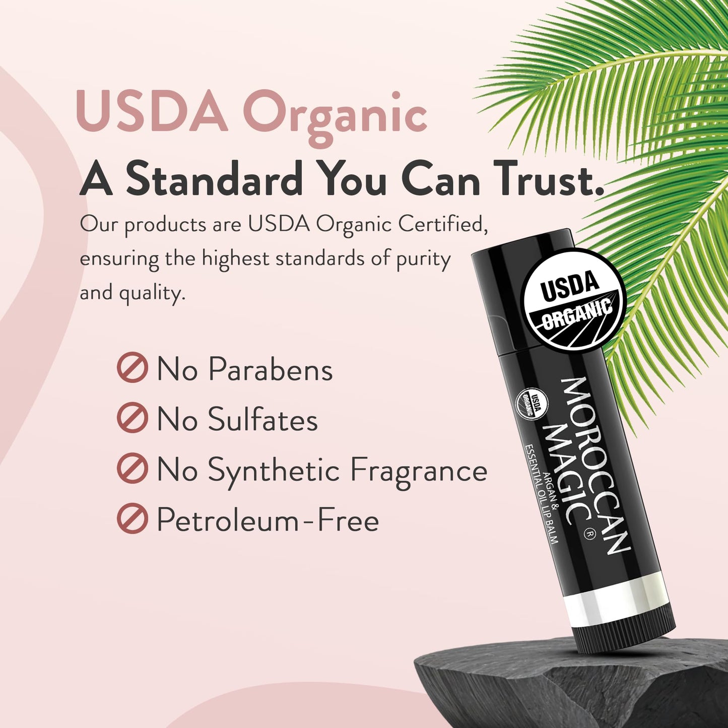 Moroccan Magic Men M3 Organic Peppermint Lip Balm 3 Pack | Ultra-Hydrating & Moisturizing | Natural Mint Lip Repair for Dry Lips | Non-Toxic | Organic Beauty and Personal Care Moroccan Magic