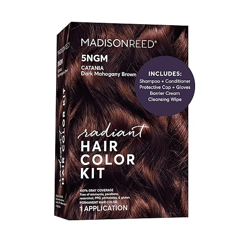 Madison Reed Radiant Hair Color Kit - 5NGM Dark Cinnamon Brown with Gold Mahogany Tones (Catania Brown), Permanent Hair Dye, Dimensional Superior Gray