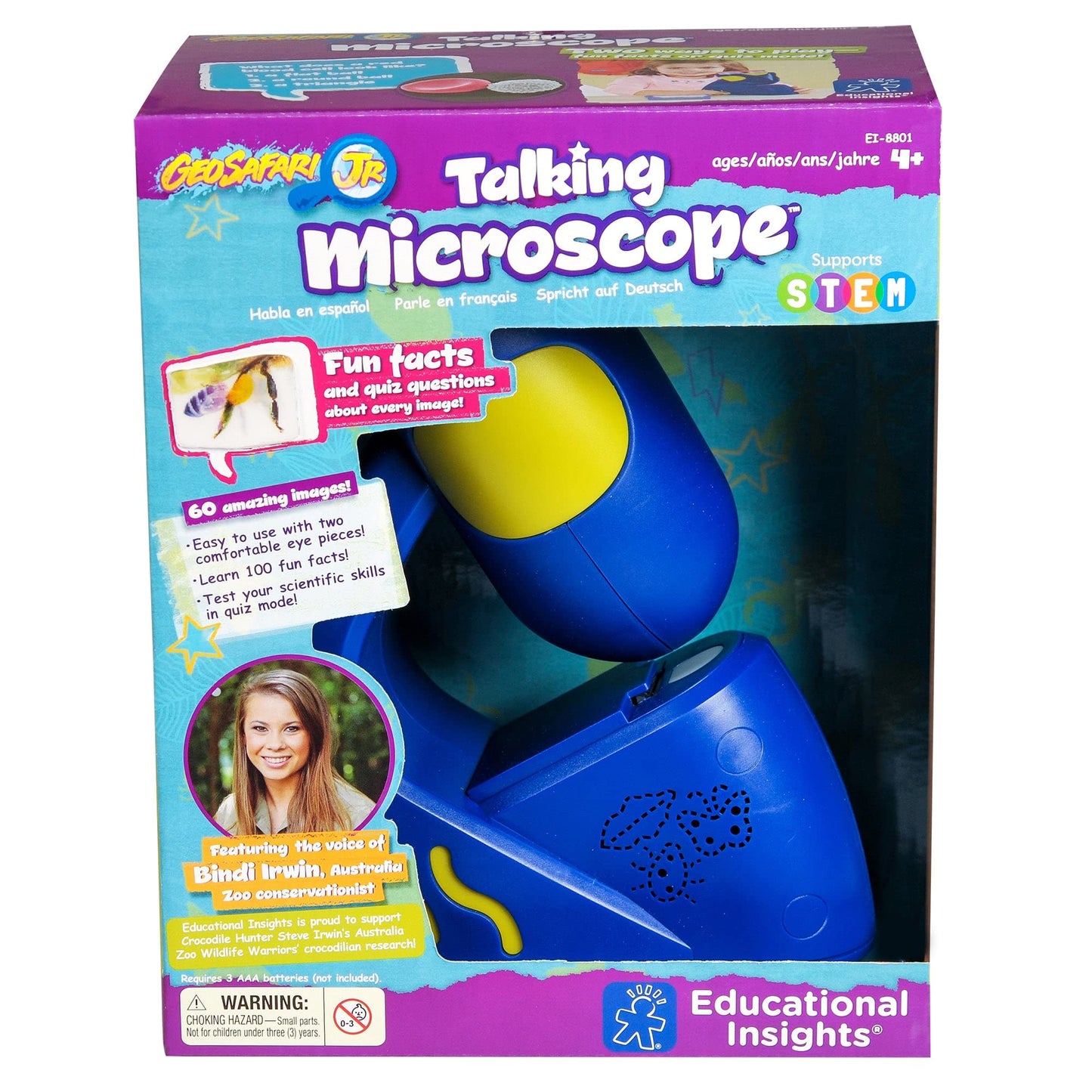 Educational Insights GeoSafari Jr. Talking Microscope with Bindi Irwin – STEM Science Toy for Kids, Interactive Learning Ages 3+