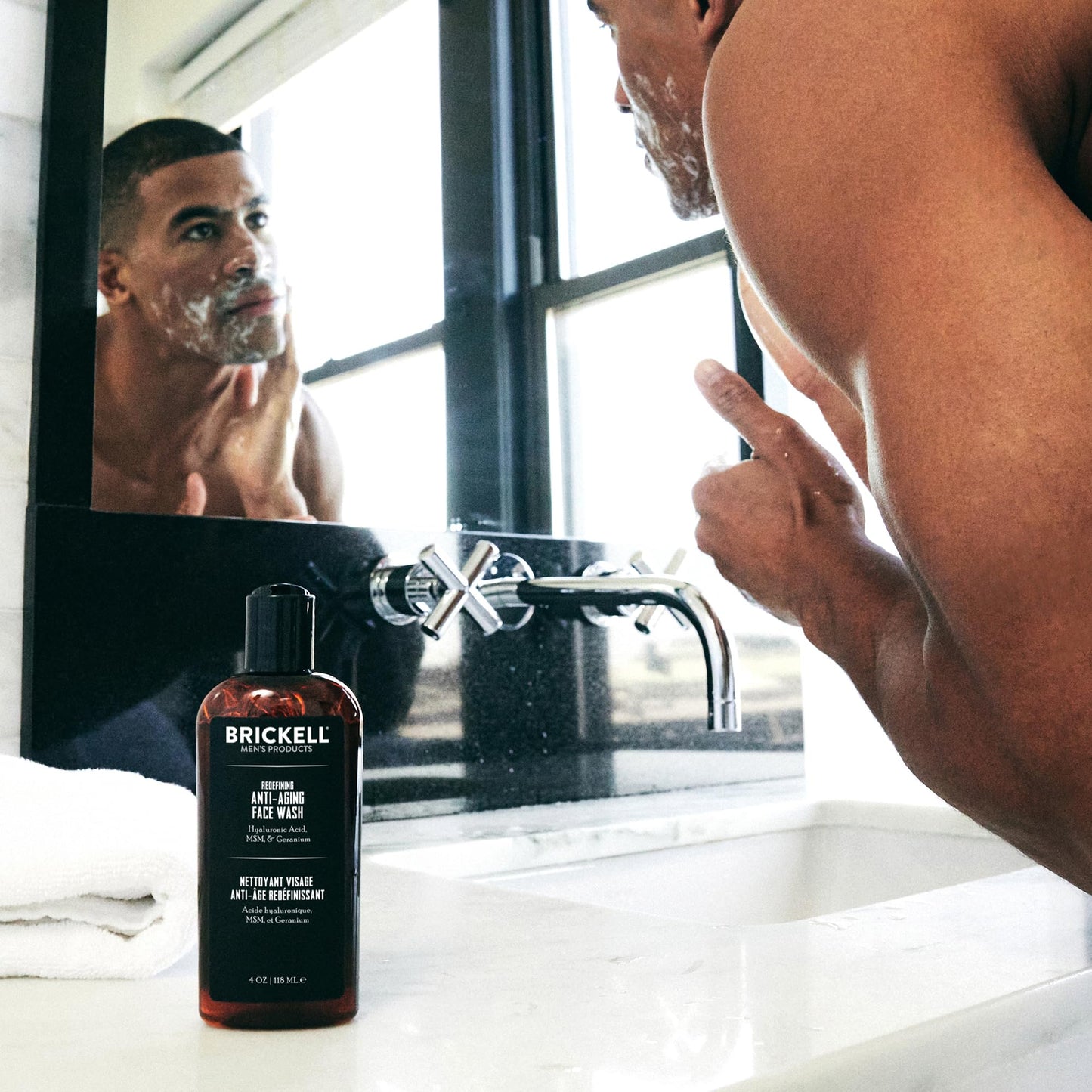 Brickell Men's Redefining Anti-Aging Face Wash For Men, Foaming Gel Face Wash Firms & Plumps Skin to Reduce Signs of Aging, With Hyaluronic Acid Beauty and Personal Care Brickell Men's Products