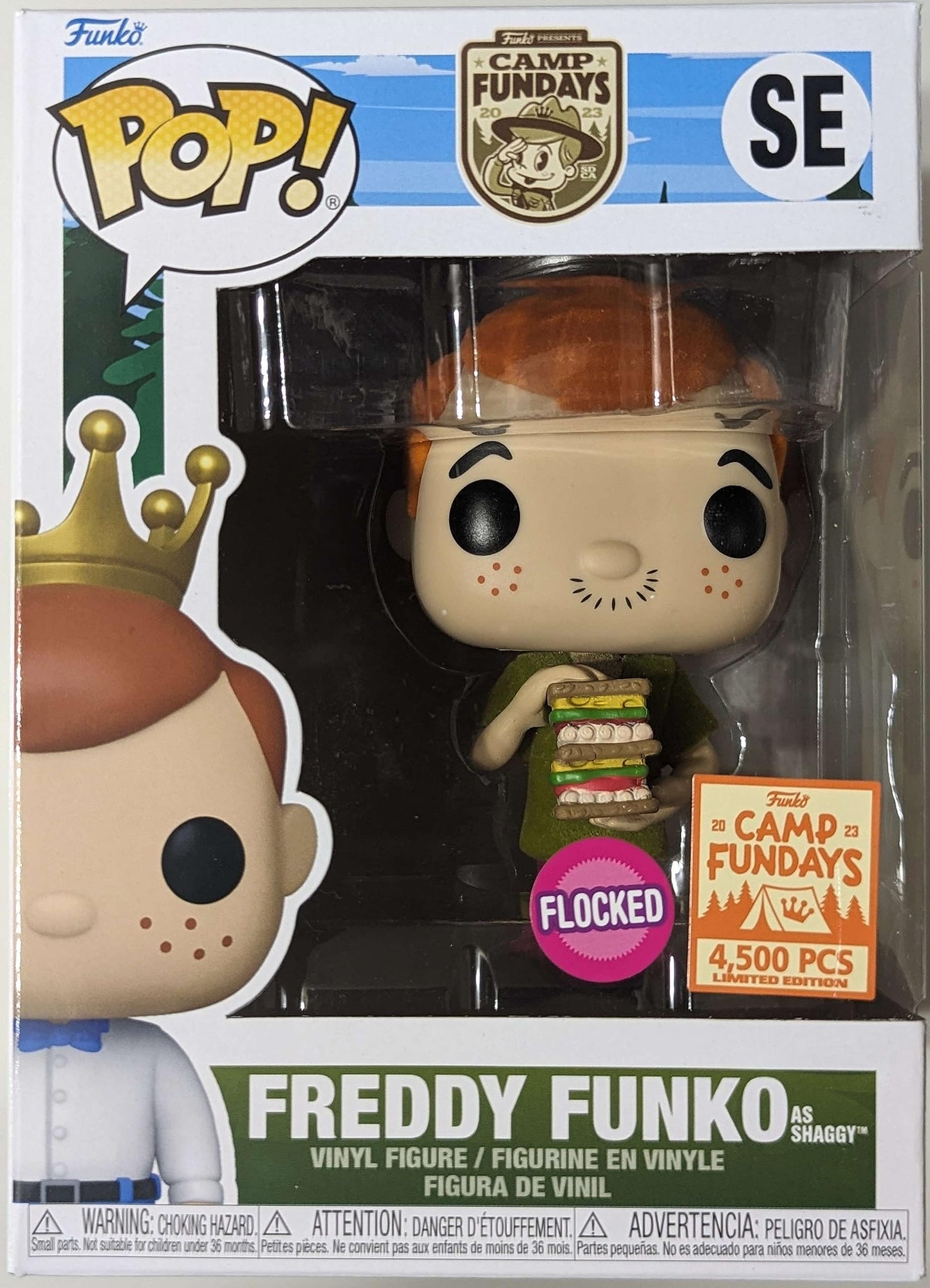 Funko Pop! Freddy as Shaggy Flocked 2023 Camp Fundays Box of Fun Exclusive Pop LE4500
