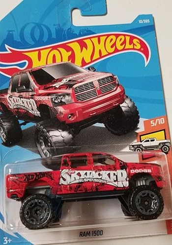 Hot Wheels 2018 50th Anniversary HW Hot Trucks Dodge Ram 1500 10/365, Red