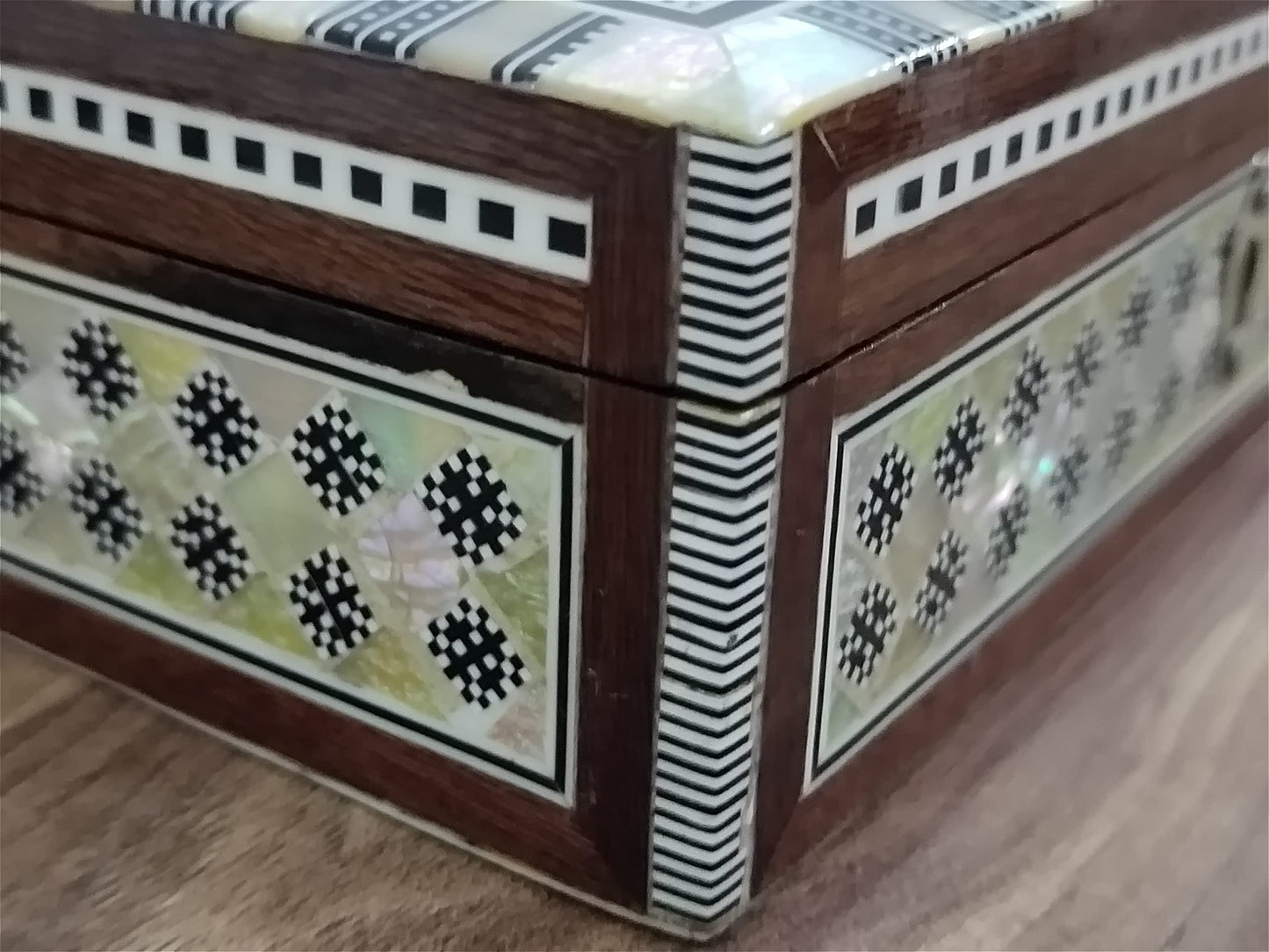 Handmade Egyptian Jewelry Box - Mother of Pearl Inlay - Decorative Wooden Trinket Box for Women Oriental Keepsake Storage Organizer ((8" X 5.2" x…