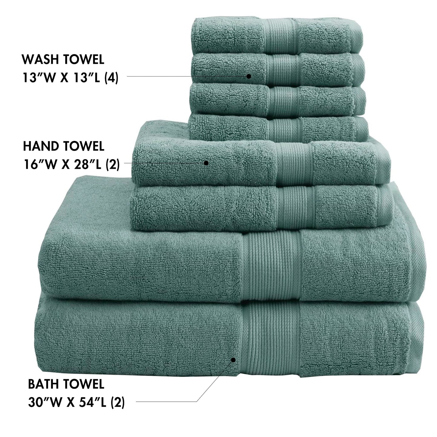 Madison Park 800GSM Bathroom Towel Set of 8 100% Cotton Bath Towel Set for Bathroom Luxurious Highly Absorbent 2 Bath Towels 2 Hand Towels 4…