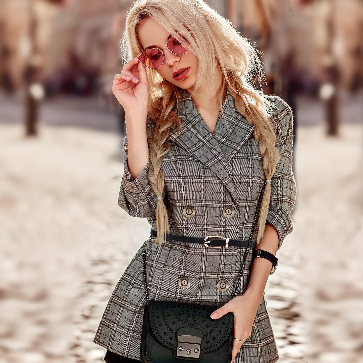 Uoeo Set of 10 Womens Thin Belts Women Skinny PU Leather Belt Adjustable Thin Waist Belt