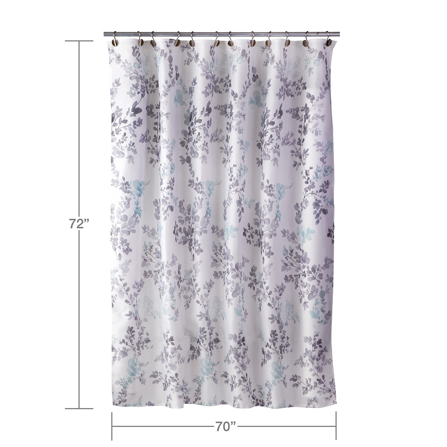 SKL Home by Saturday Knight Ltd. Greenhouse Leaves Shower Curtain,Aqua 70x72