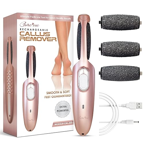 Powerful Electric Callus Remover Wand - Rechargeable Foot File, Grinder & Scrubber - Removes Dead, Hard Skin & Calluses - Best Pedicure Tool for Soft