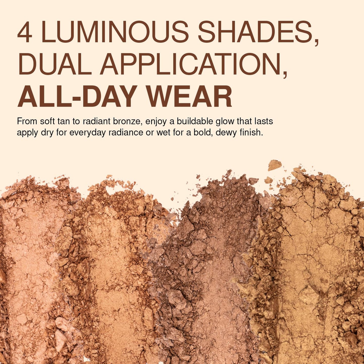 Palladio Baked Bronzer, Highly Pigmented and Easy to Blend, Shimmery Bronzed Glow, Use Dry or Wet, Lasts all day long, Provides Rich Tanning Color