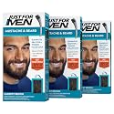 Just For Men Mustache & Beard, Beard Coloring for Gray Hair with Brush, With Keratin Biotin Aloe and Coconut Oil for Healthy Facial Hair - Darkest
