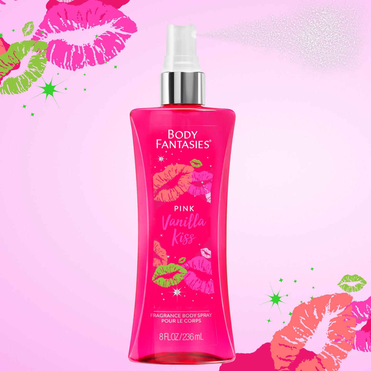 BODY FANTASIES SIGNATURE Fragrance Body Spray, Pink Vanilla Kiss Fantasy, 8 Fluid Ounce (BF44) (Pack of 2) Beauty and Personal Care Body Fantasies