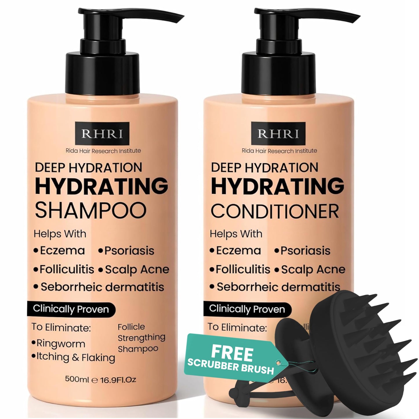 34 OZ Hydrating Shampoo & Conditioner Set for Dry, Damaged, Oily & Fine Hair | Strengthens Roots for Thicker, Stronger Hair, Nourishes Scalp, Reduces