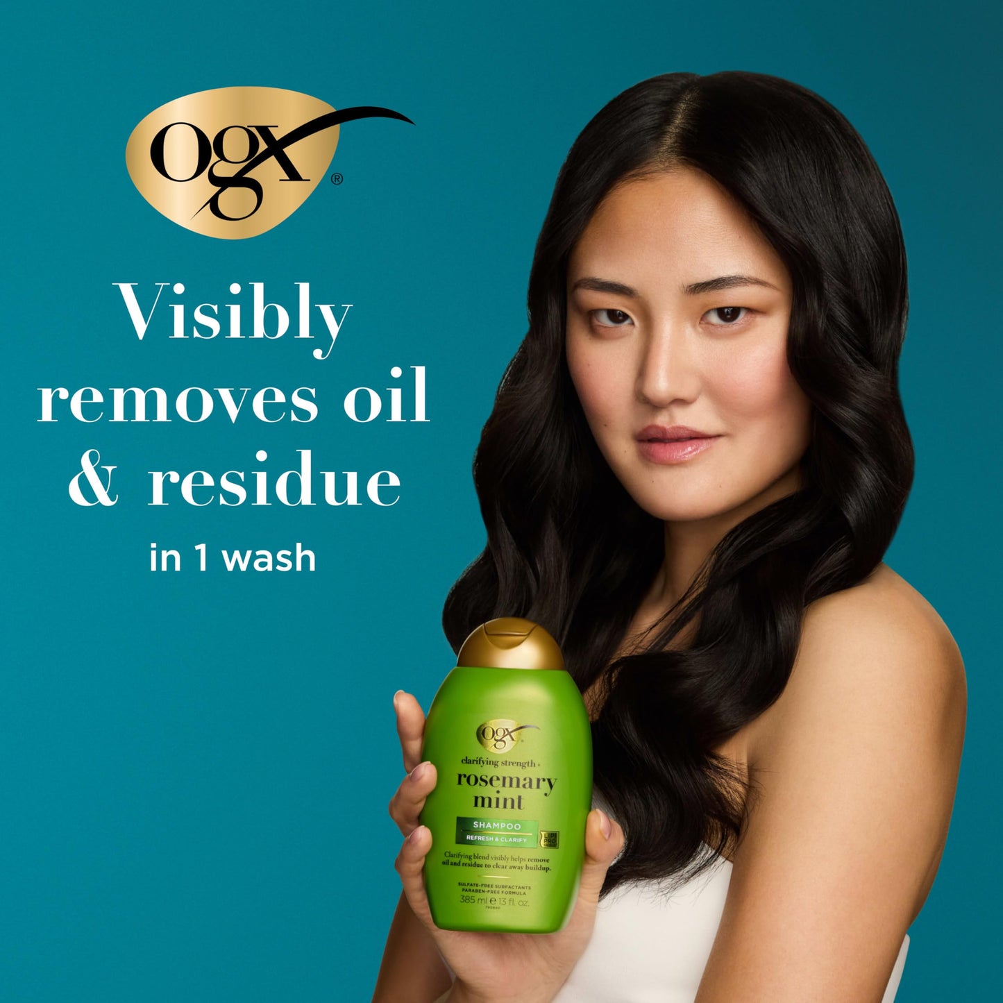 OGX Clarifying Strength + Rosemary Mint Shampoo, Clarifying Shampoo for Oily Hair Visibly Helps Remove Oil & Residue to Clear Away Buildup Beauty and Personal Care OGX