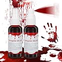 2 PACK Blood Splatter Fake Blood Washable,Halloween Fake Blood Spray Eye Blood Drops Body Paint,Fake Blood for Clothes and Zombie Monster Vampire