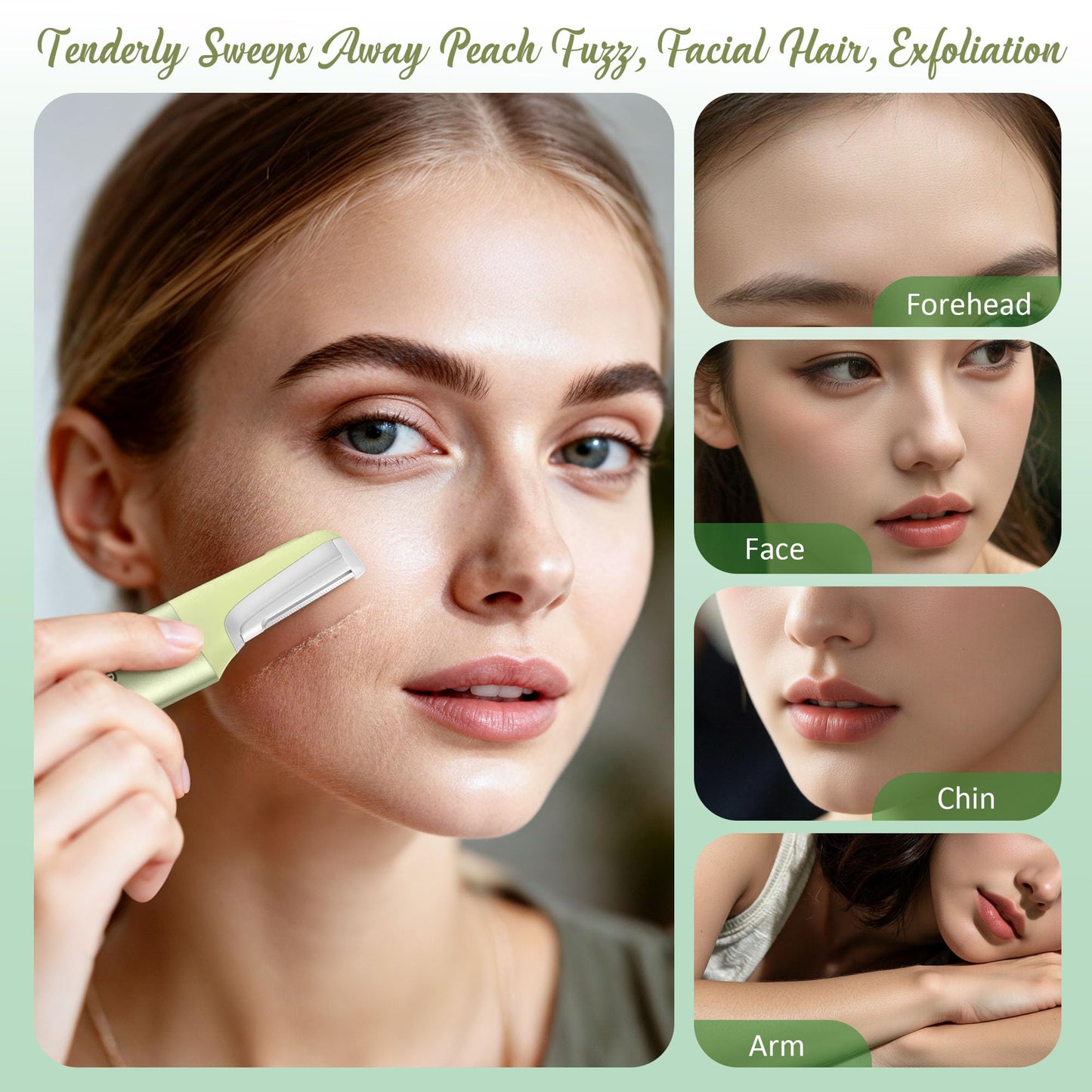 Galtxen Dermaplane Razor for Women Face Facial Hair Removal for Women,Green Beauty and Personal Care Galtxen