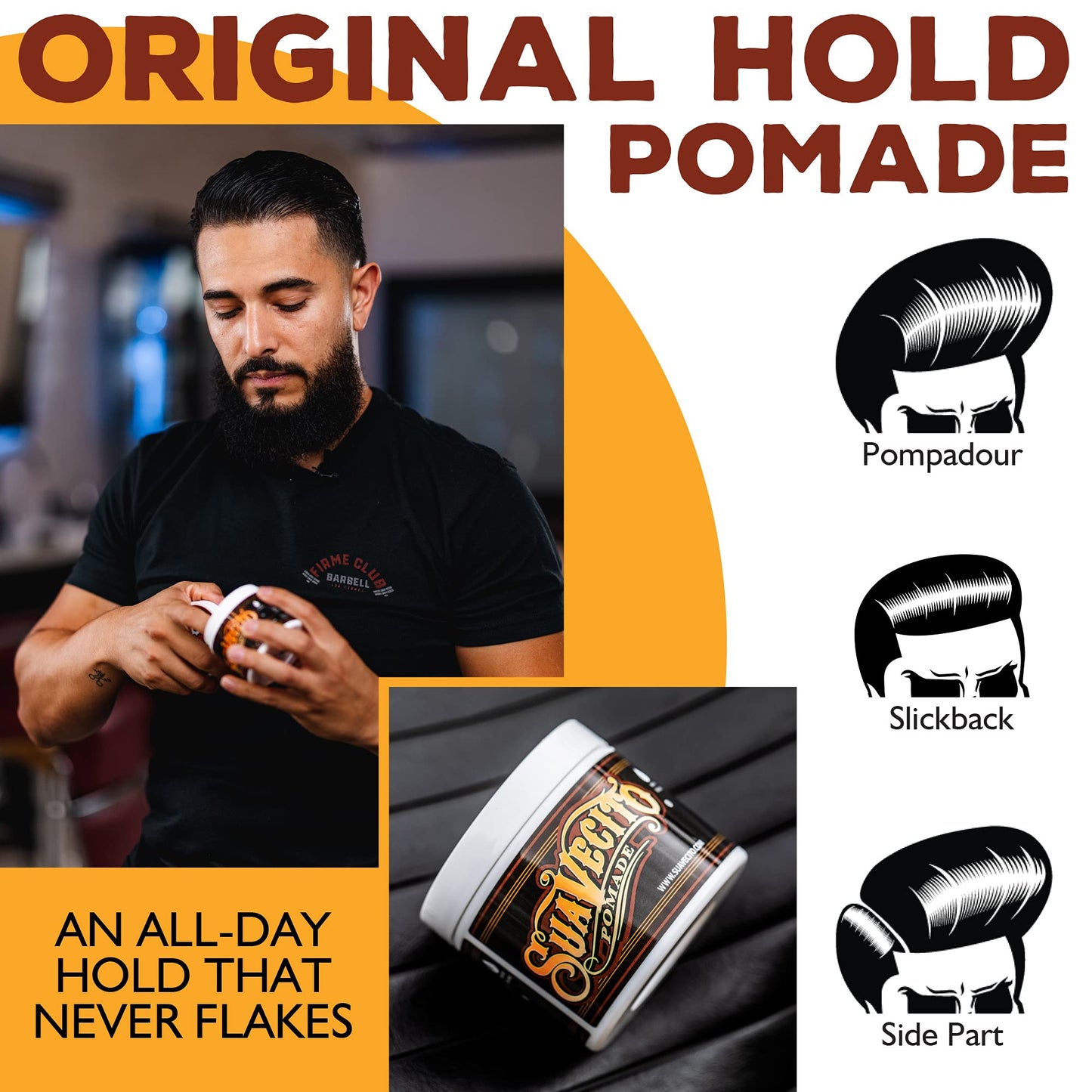 Suavecito Pomade Original Hold 5 oz, 1 Pack For Men - Medium Shine Water Based Flake Free Hair Gel - Easy To Wash Out - All Day For All Hairstyles Beauty and Personal Care Suavecito