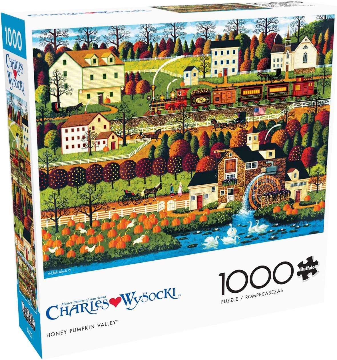 Buffalo Games Charles Wysocki Honey Pumpkin Valley – 1000 Piece Jigsaw Puzzle for Adults, Challenging Game Night Puzzle, 26.75" x 19.75"
