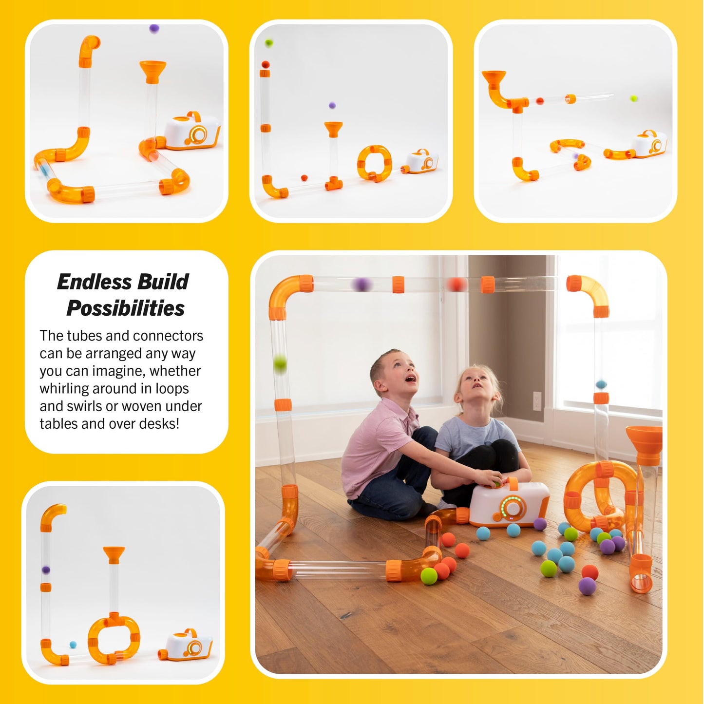 Fat Brain Toys Air Toobz, Air-Powered STEM Building Toys for Kids & Teens, Kids Building Toys, STEM Toys for 3+ Year Old