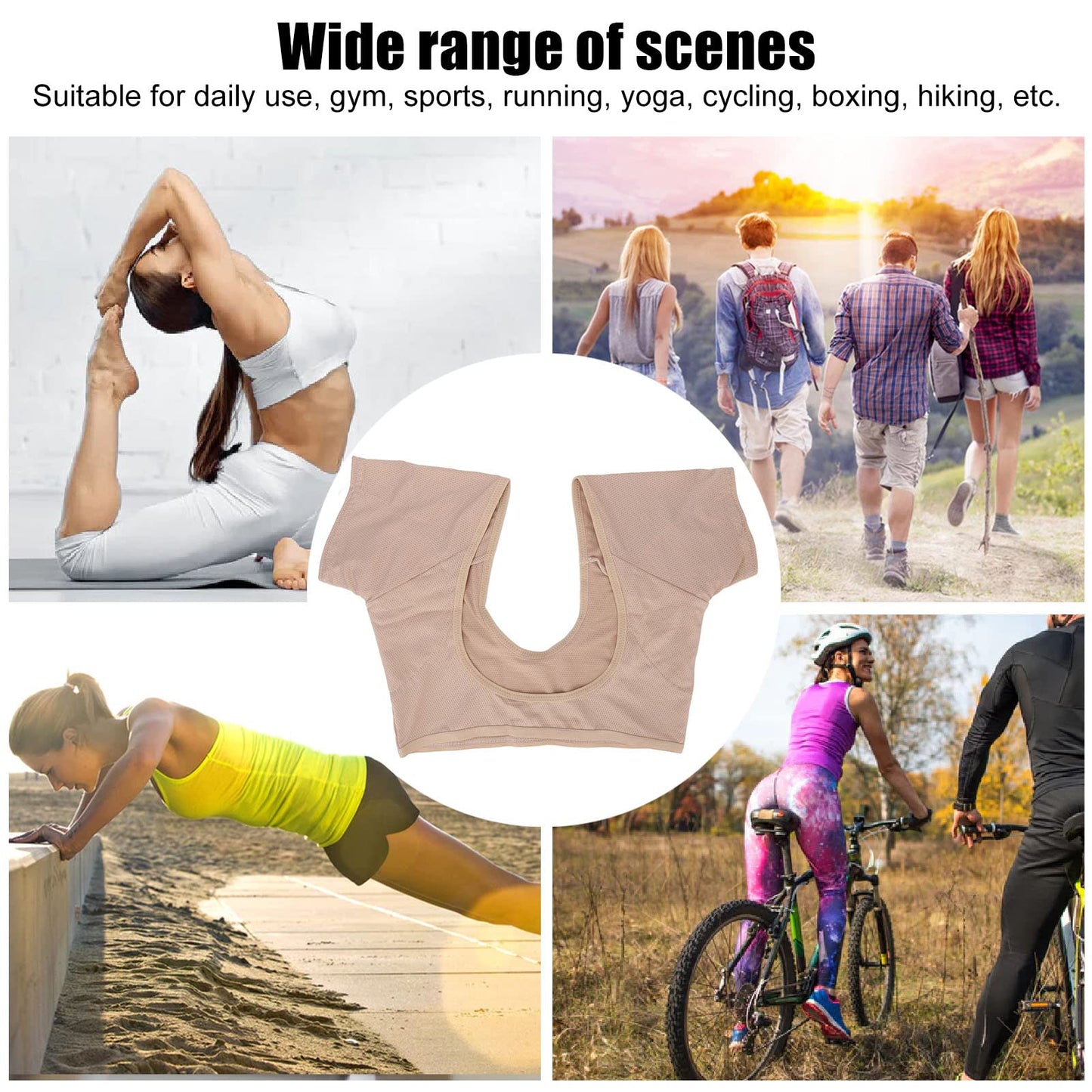 Underarm Sweat Vest Quick Dry Breathable Mesh Reusable Sweat Proof Washable Armpit for Women Girls Skin Color (XL) Beauty and Personal Care Dioche