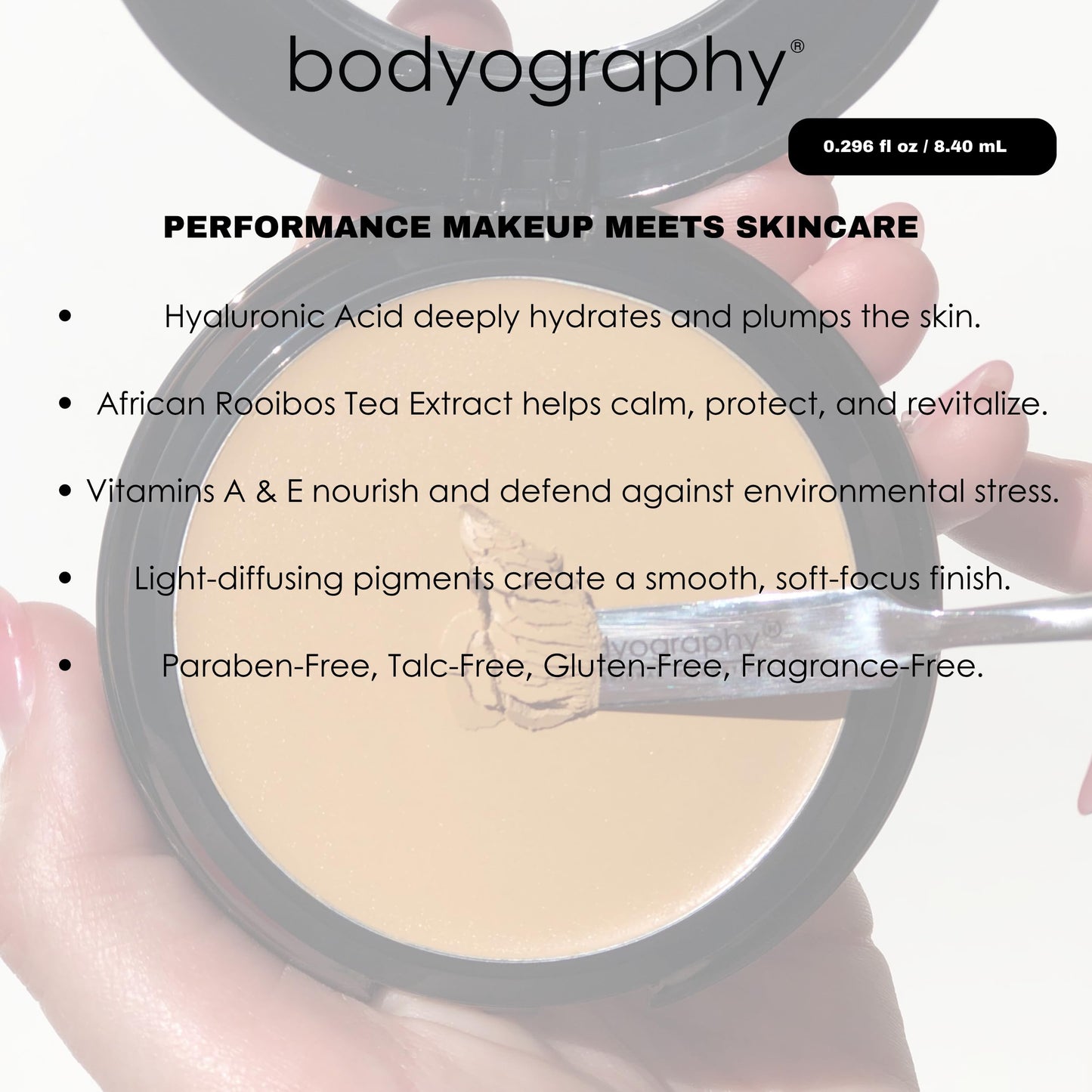 Bodyography Silk Cream Foundation - Deep | Hydrating, Weightless Liquid Cream Foundation with Hyaluronic Acid & African Rooibos Tea | Medium-to-Full