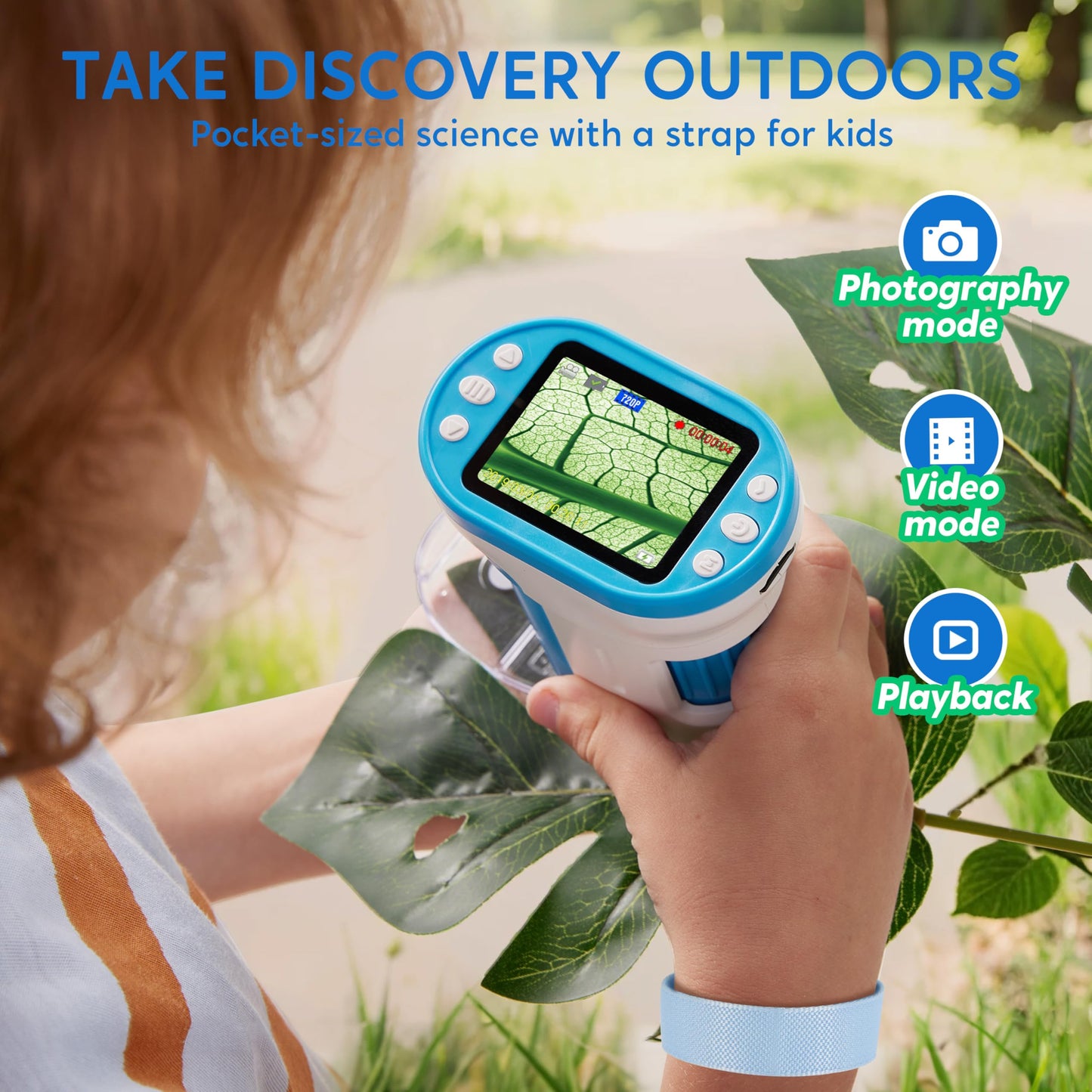 Klever Kits 2-in-1 Kids Microscope – 1000X HD Digital Handheld with 2" LED Screen, Slides & 32G Card, Educational Gift for Ages 5–12