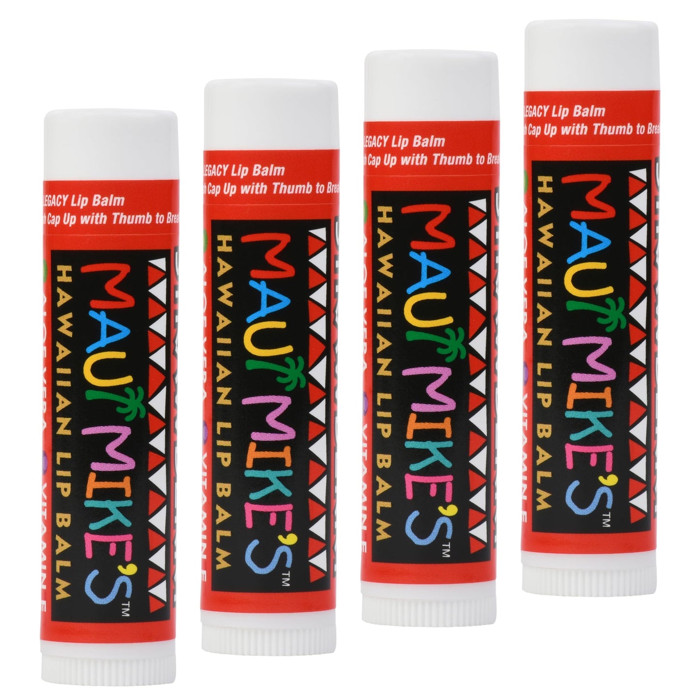 MAUI MIKE'S Best Tasting Lip Balm STRAWBERRY (4 PACK) Contains Aloe Vera,Vitamin E and Beeswax. Glides on Smooth Like the Perfect Wave. Great