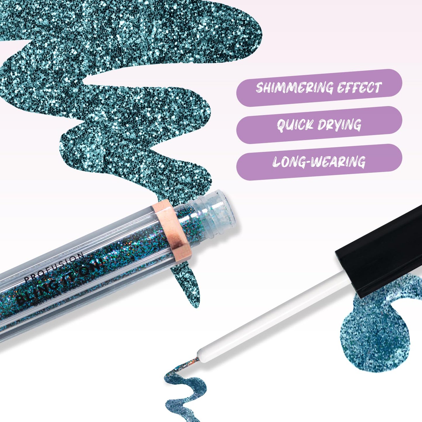 Profusion Cosmetics Bling It On! Glitter Eyeliner - Multi-Dimensional Liquid Liner with a Long-Wearing Formula Delivers a High-Impact, Multi-Use…