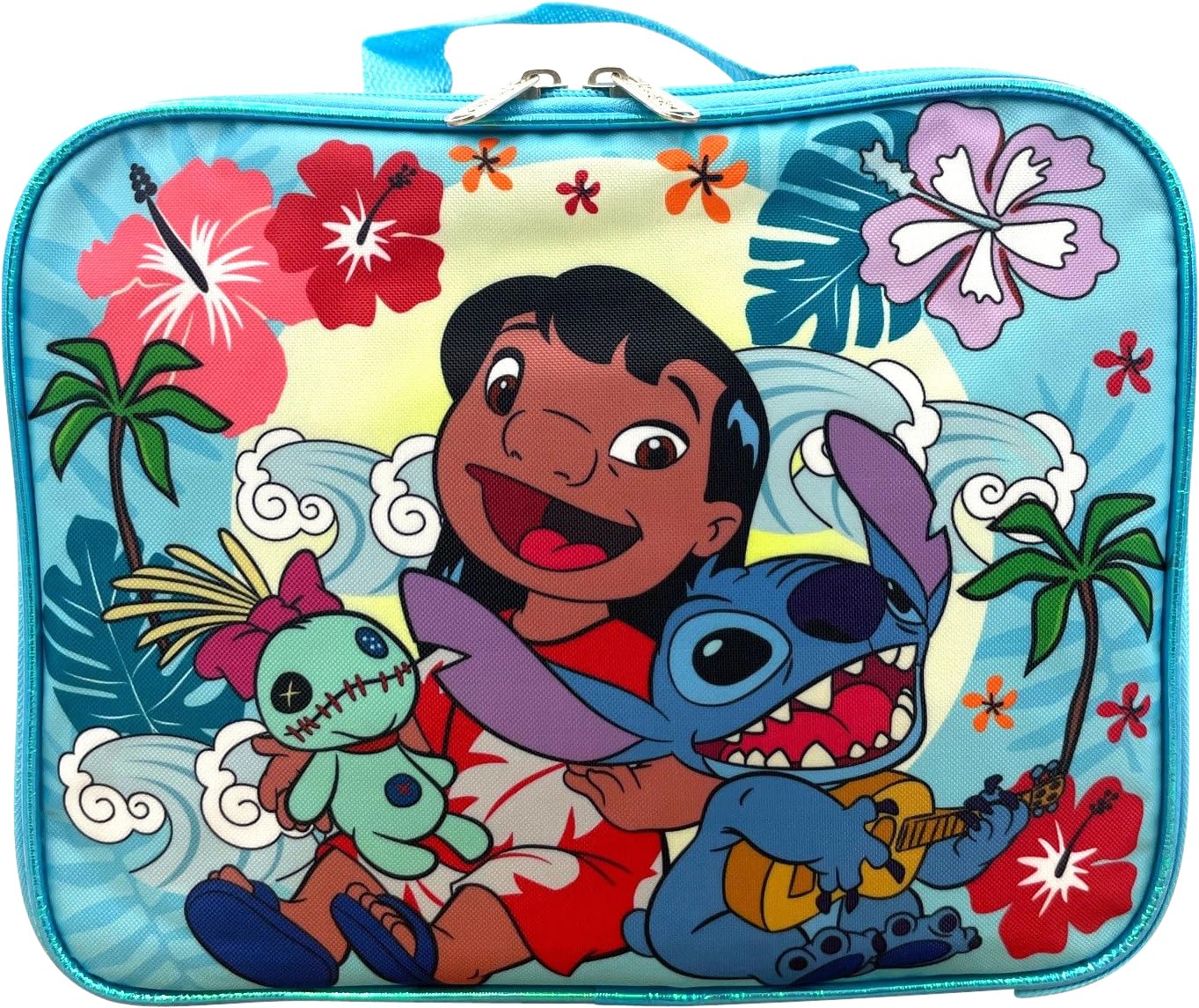 Disney Stitch 16 Inch School Backpack With Removable Lunch Box Set (Lilo & Stitch)