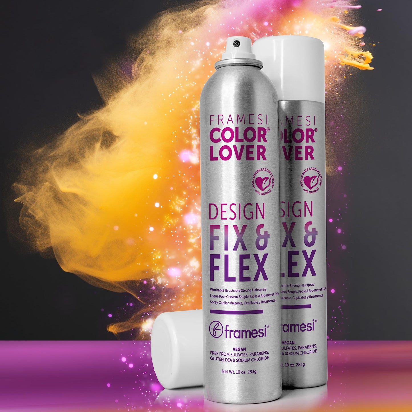 FRAMESI Color Lover Design Fix & Flex Strong Hold Hairspray, 10 oz, Workable and Brushable Hair Spray
