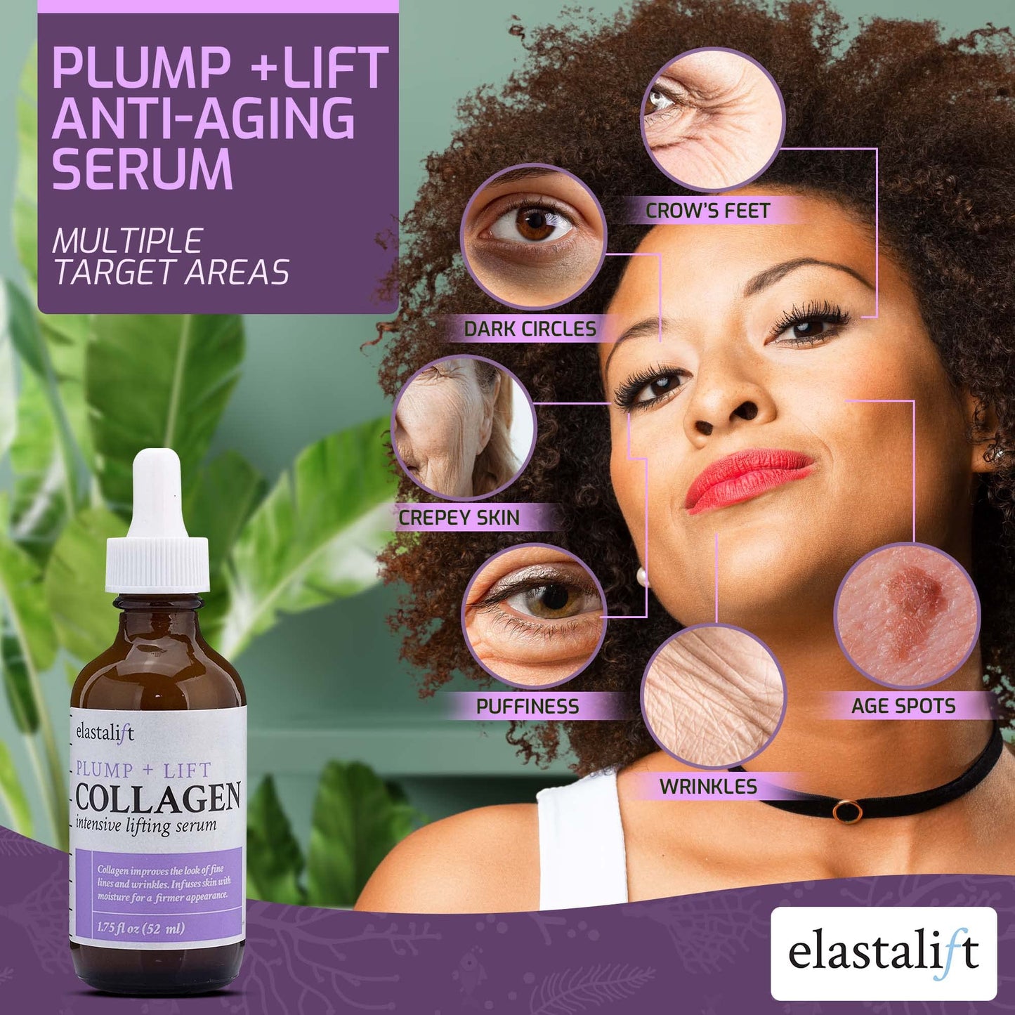 Elastalift Collagen Serum For Face | Collagen Face Serum For Skin Tightening Helps Lift, Plump, & Firm Sagging Skin | Serums For Skin Care | Anti