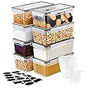 Sorbus Food Storage Containers - Pack of 8 - Air Tight, Four-Way Snap Lids Keeps Food Fresh - Store Cereal, Pasta, Flour, Nuts, Candy - Durable…