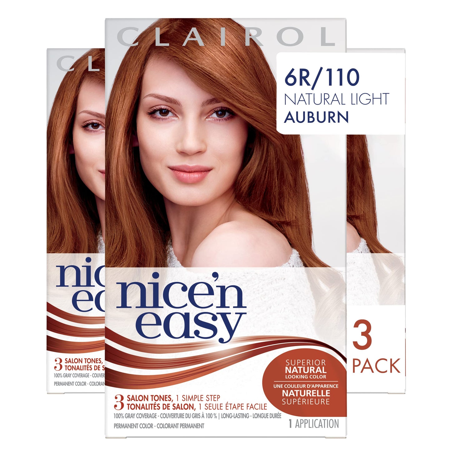 Clairol Nice'n Easy Permanent Hair Dye, 6W Light Mocha Brown Hair Color, Pack of 1