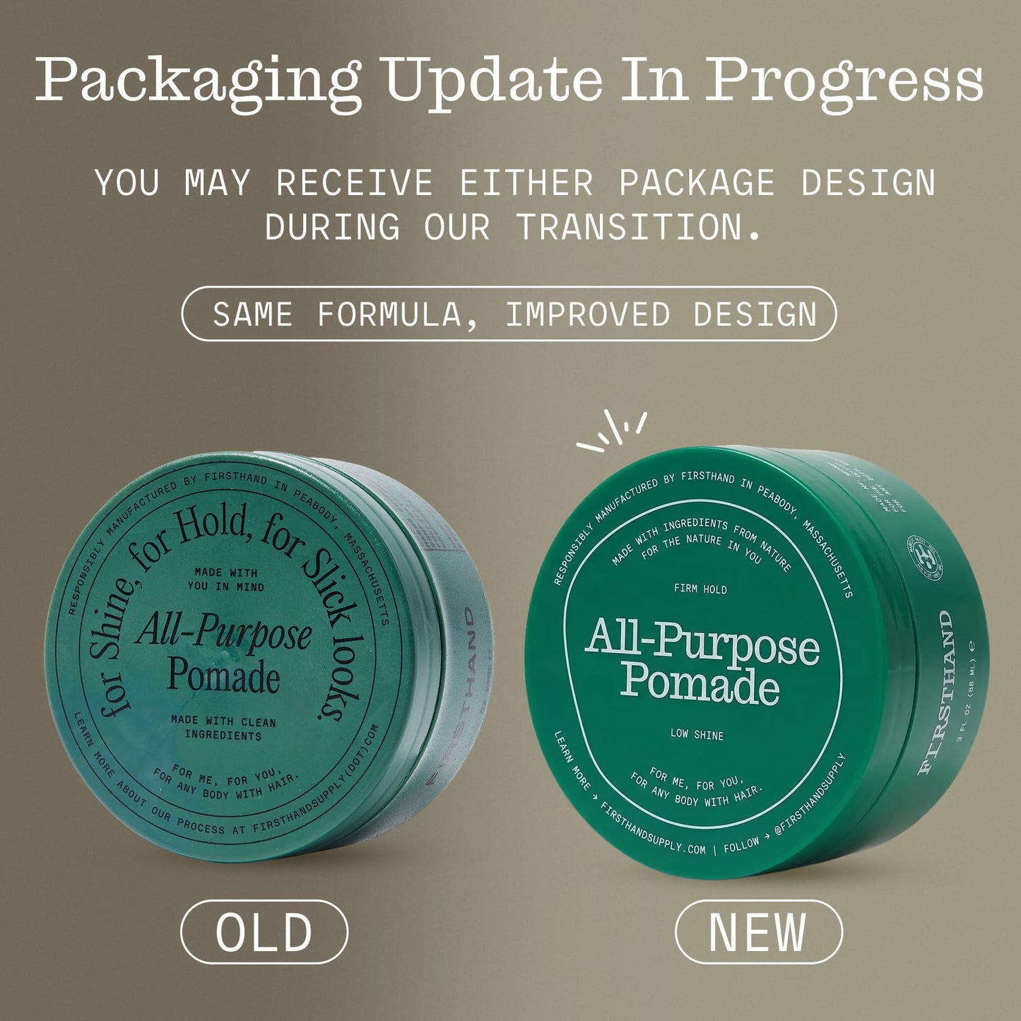 Firsthand Supply All-Purpose Hair Pomade for Men & Women - Flexible Firm Hold with Natural, Low Shine - Organic, Water Based Pomade - Nourishing Aloe