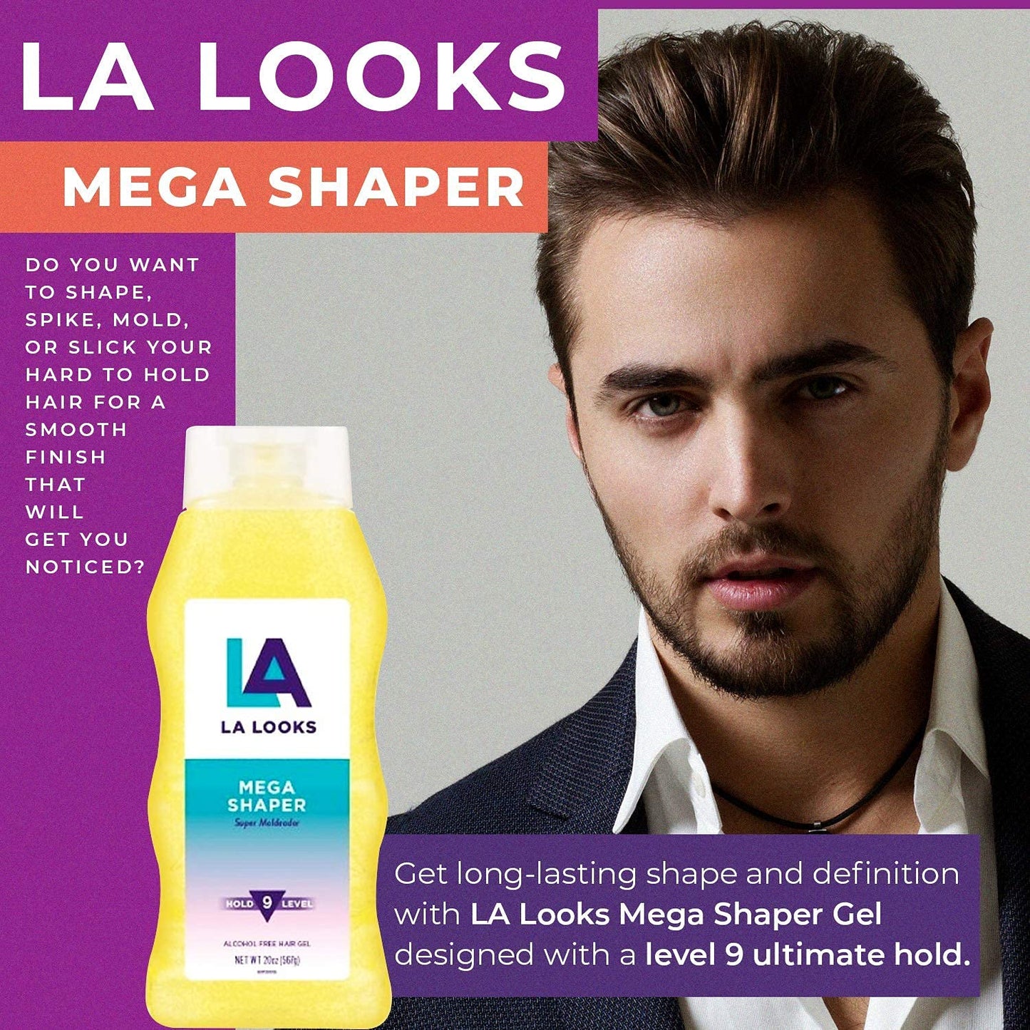 LA Looks Mega Shaper #9 Hold Level, 20 Ounce (U-HC-1903)