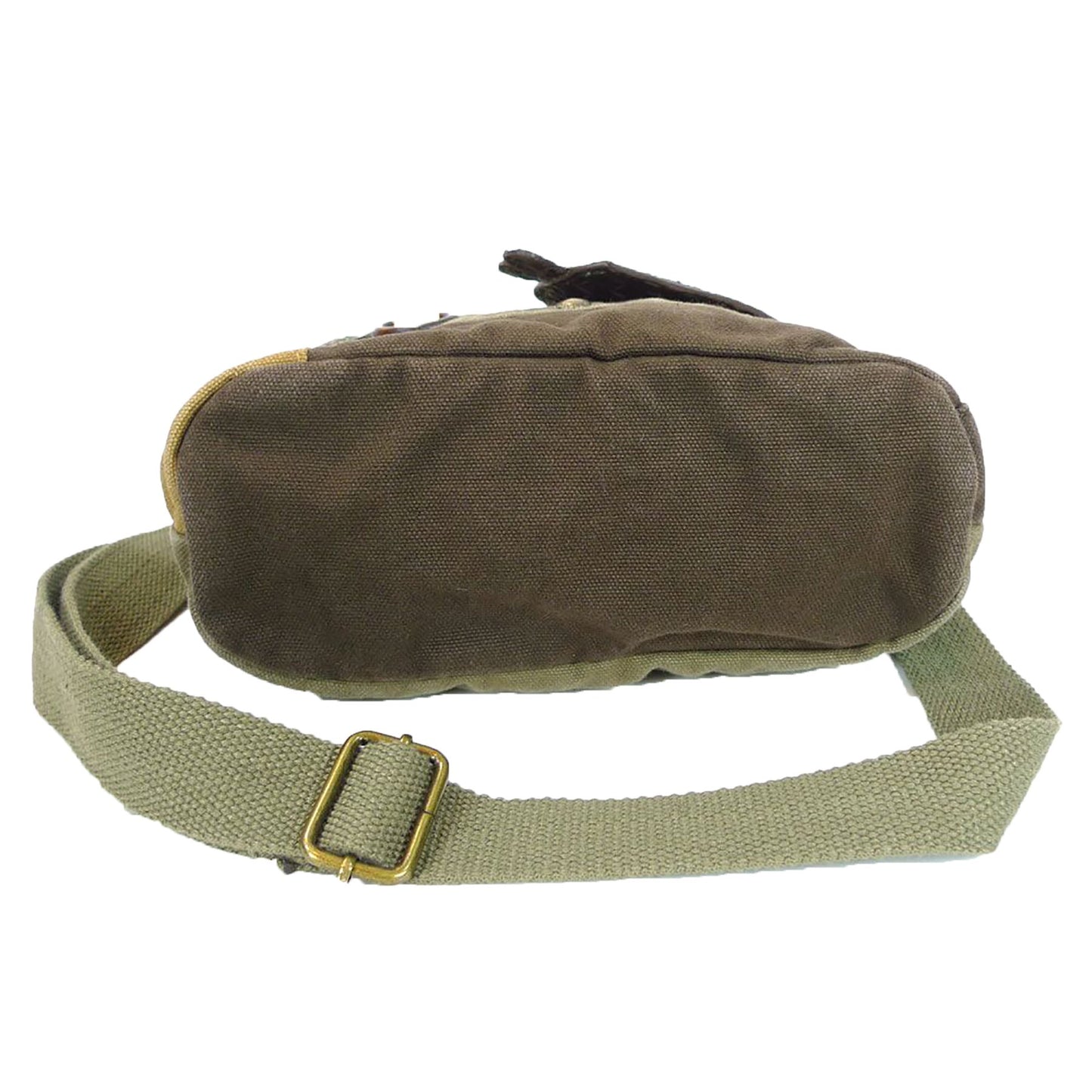 CHALA Patch Cross-Body Women Handbag, Olive Canvas Messenger Bag - Paw Print
