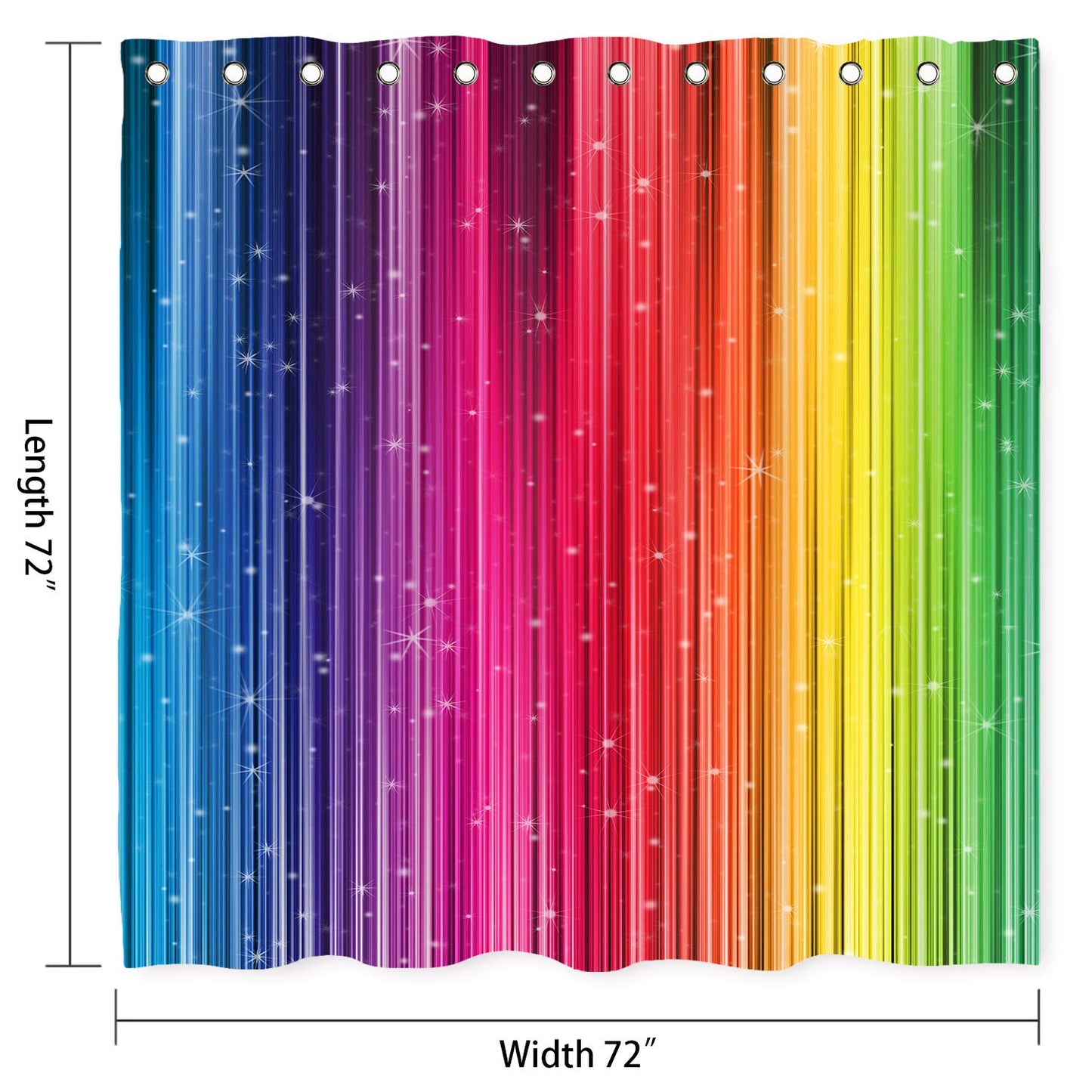 NTETSN Art Home Decor Shower Curtain,Rainbow Colorful Striped Shower Curtain,Waterproof Polyester Fabric Set, 72 X 72 Inch, DSNT021-72