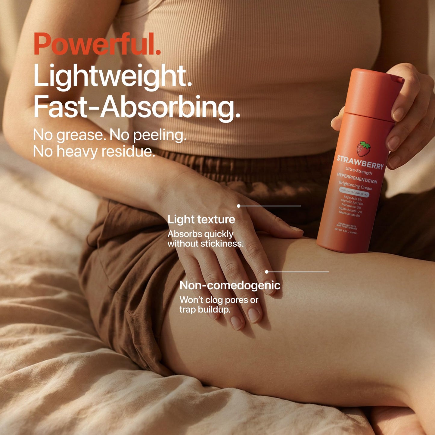 Strawberry® Brightening Hyperpigmentation Cream- Kojic Acid Cream - Skin Lightening Treatment with Glycolic - & Tranexamic Acid & Niacinamide