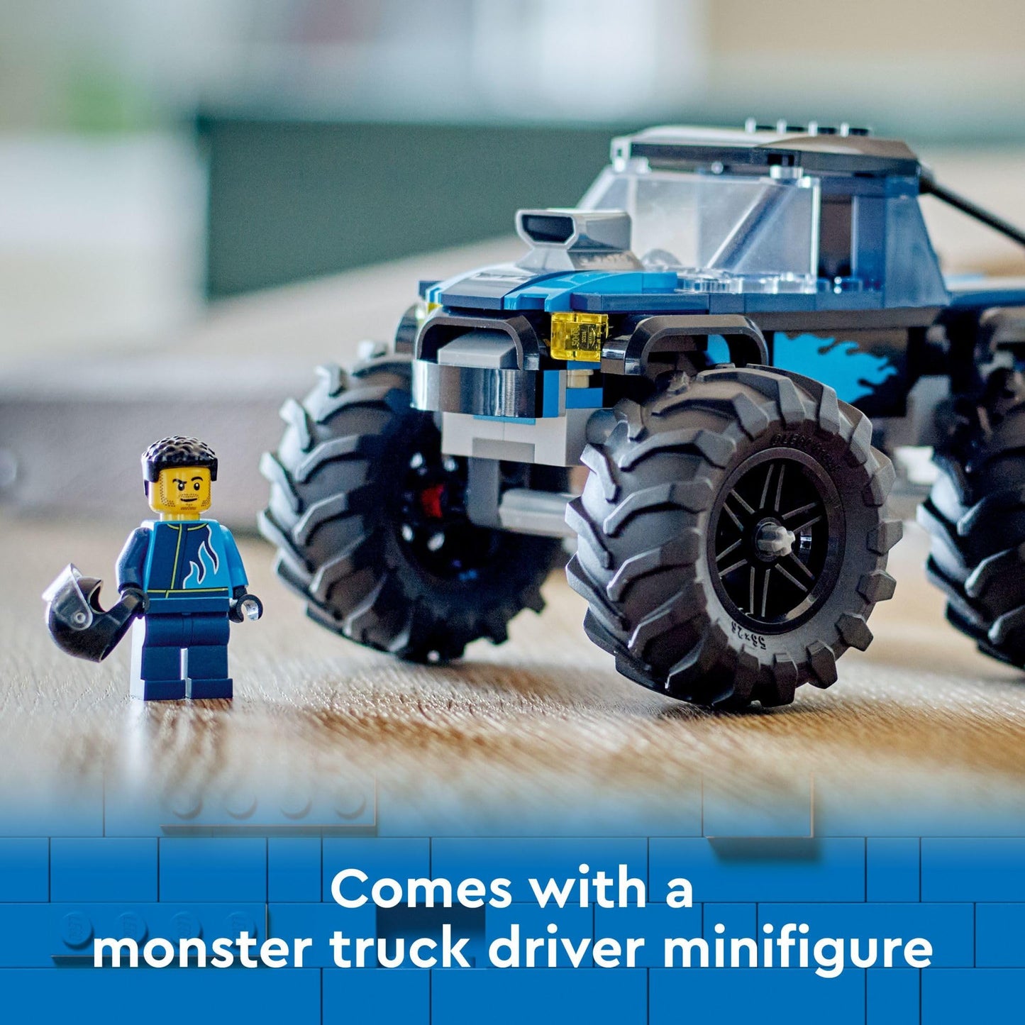 LEGO City Blue Monster Truck 60402, Off-Road Toy with Driver Minifigure, Fun Buildable Playset Gift for Kids, Boys & Girls Ages 5+