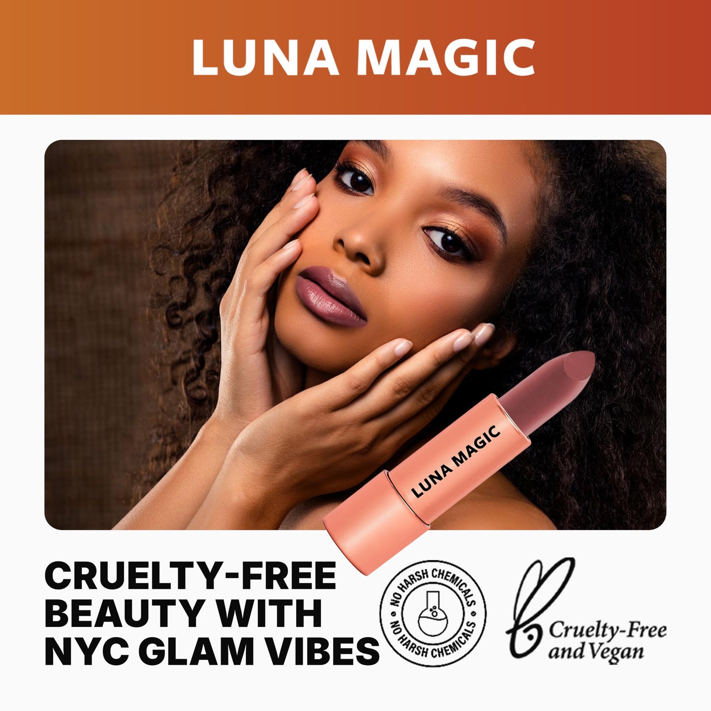 LUNA MAGIC Soho Moisturizing Nude Lipstick with Velvet Finish, High Pigment, Precise Bullet Tip & Soft Texture - NYC Inspired Long-Lasting Wear &