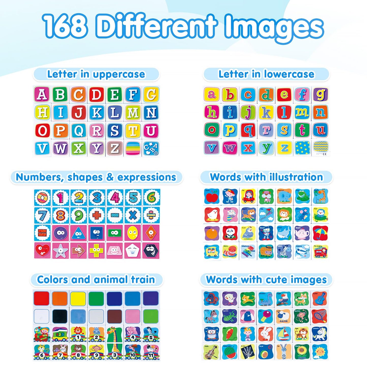 PLAY ABC 28pcs Toddler Building Blocks – Plastic Alphabet & Number Stacking Set, Montessori Preschool Learning Toys for Kids Ages 1-3