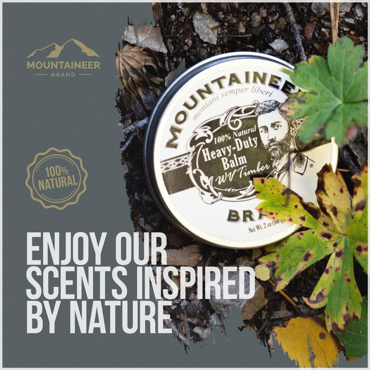 Mountaineer Brand Natural Heavy Duty Beard Balm | Timber Scent | Made in West Virginia | Beard Tamer | Conditions, Softens, Tames, Style | 2oz
