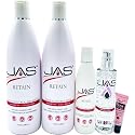 JAS Retain Port Treatment with Keratin + Collagen Shampoo 32 fl oz, Mask 32 fl oz, Leave in Cream 8 fl oz and Styling Serum with Vitamin E 5 fl oz