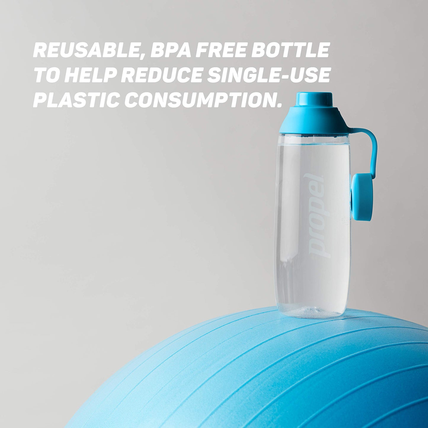 Propel 20oz Reusable Bottle, BPA Free, Impact Resistant, On-The-Go Strap, Dishwasher Safe, Blue