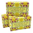 Greenwich Bay Trading Co, Lemongrass and Tea Shea Butter Soap, Set of 3 Bars, 6.4 Ounces Each