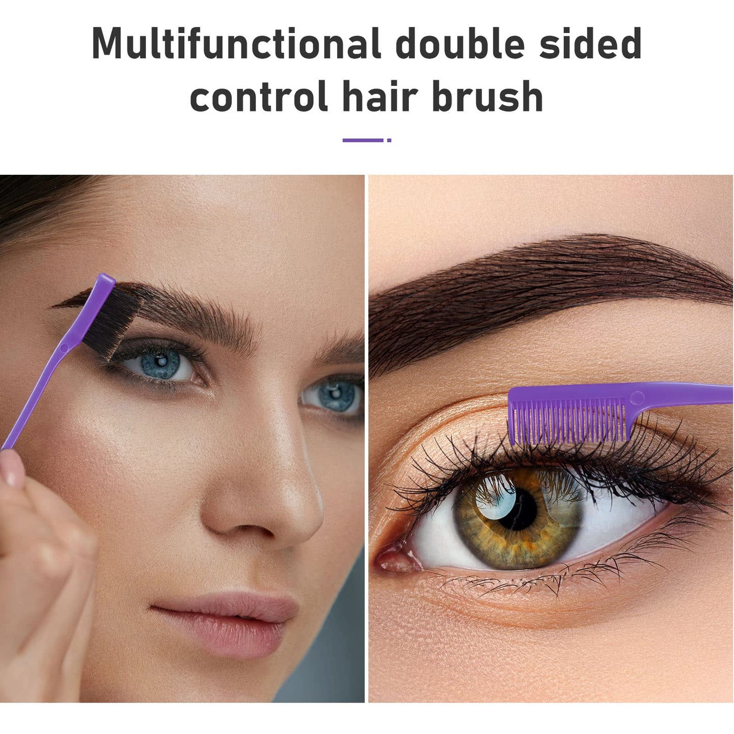 12 Piece Nylon Brushes Set for Grooming - Salon Teasing Brush, Double-Sided Edge Brush, Smooth Comb, Rat Tail Combs with Duckbill Clips for Women