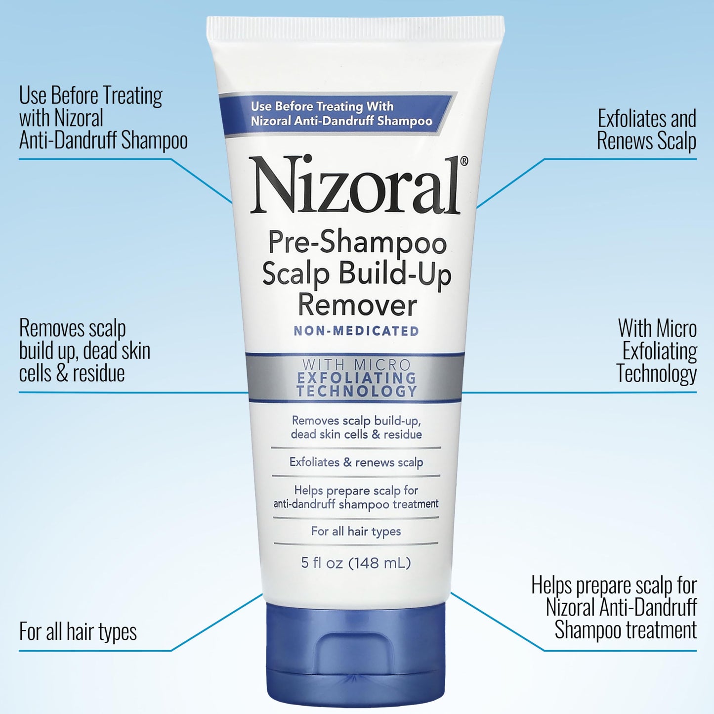 Nizoral Pre-Shampoo Scalp Build-Up Remover, 5 Oz Bottle, Exfoliates and Renews, Helps Prepare for Anti-Dandruff Shampoo Treatment, Dandruff Shampoo Beauty and Personal Care Nizoral