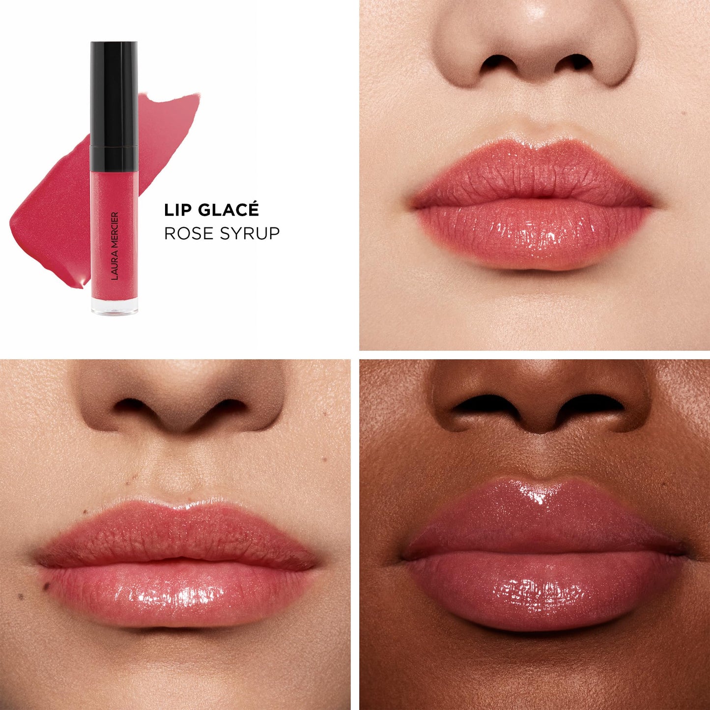 Laura Mercier Lip Glacé Balm Gloss, High-Shine Finish, 24HR Moisture, Improves Hydration, Smooth and Even Application, Infused with Jojoba Oil, 190