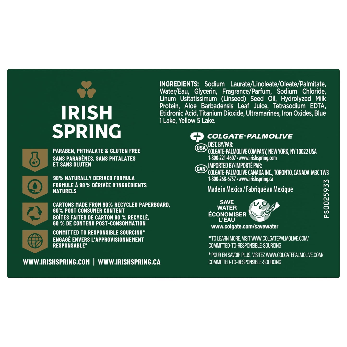 Irish Spring Aloe Vera Moisturizing Bar Soap, 44.4 Oz